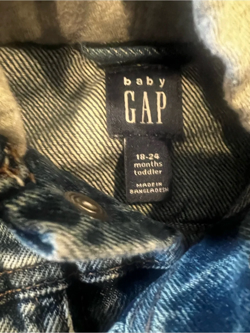 Baby Gap Denim Dinosaur Hooded Jacket 18–24 Months